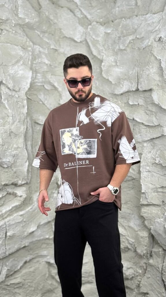 تیشرت سه نخ ضخیم طرحدار