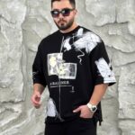 تیشرت سه نخ ضخیم طرحدار