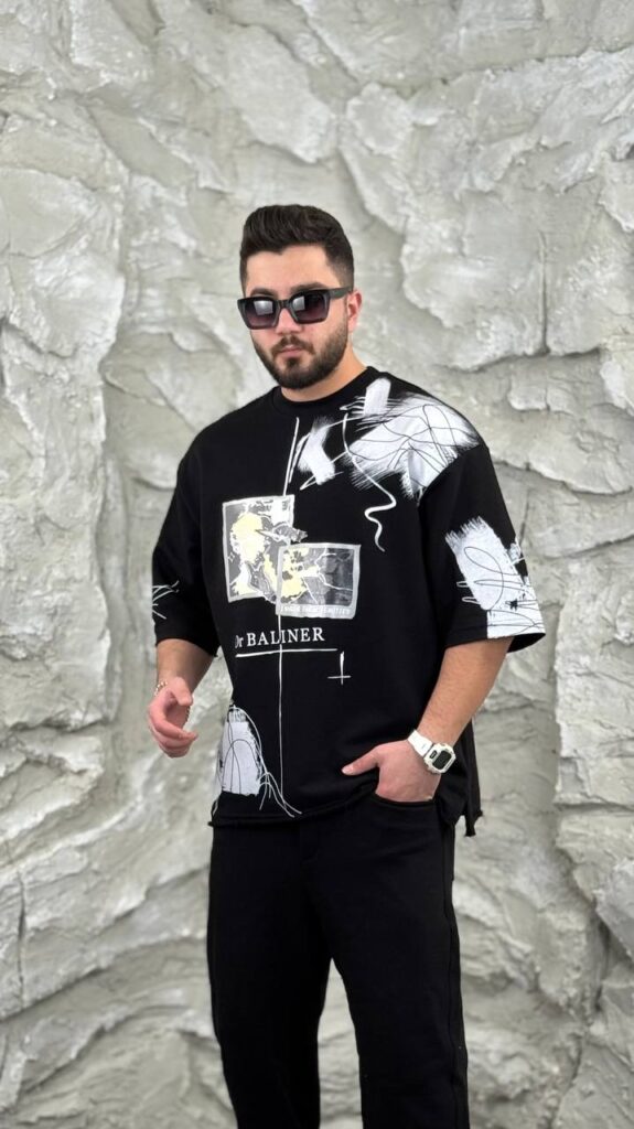 تیشرت سه نخ ضخیم طرحدار