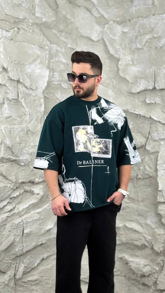 تیشرت سه نخ ضخیم طرحدار