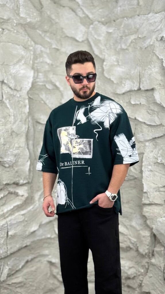 تیشرت سه نخ ضخیم طرحدار