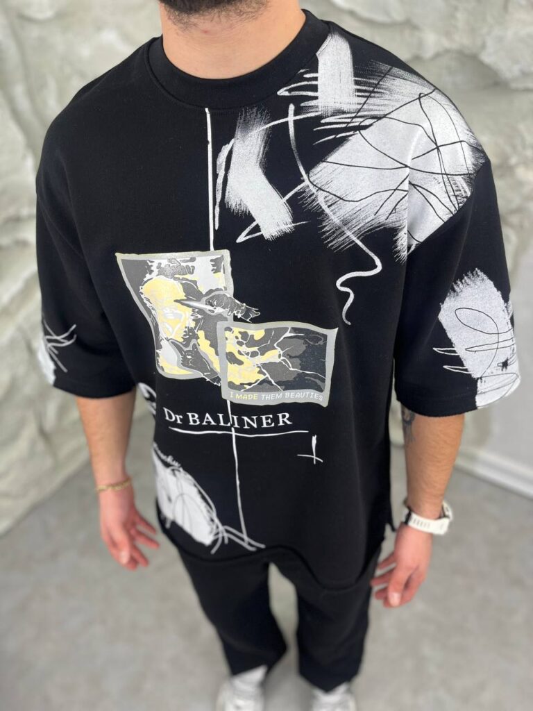 تیشرت سه نخ ضخیم طرحدار