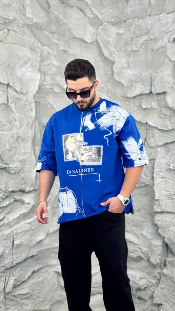 تیشرت سه نخ ضخیم طرحدار