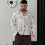 پیراهن راه راه ریزشی