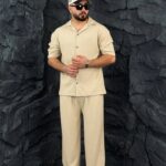 ست پیراهن شلوار بیسیک میله ای
