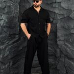 ست پیراهن شلوار بیسیک میله ای